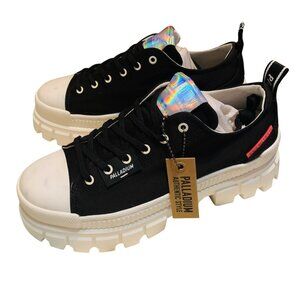 Palladium‎ Revolt Black White Platform Chunky Combat Lug Soles 7.5